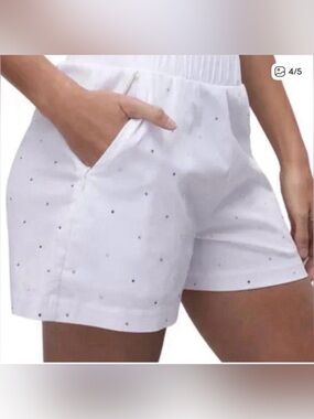 Good American White Shorts with crystals